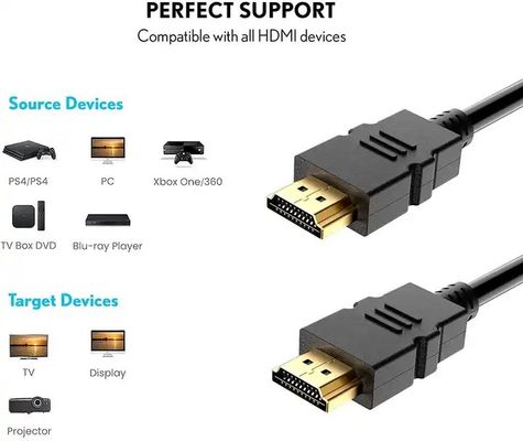 1M-30M Черный 4K HDMI кабель с косыми щитами 24k позолоченный мужчина-мужчина 2.0 3D 60Hz