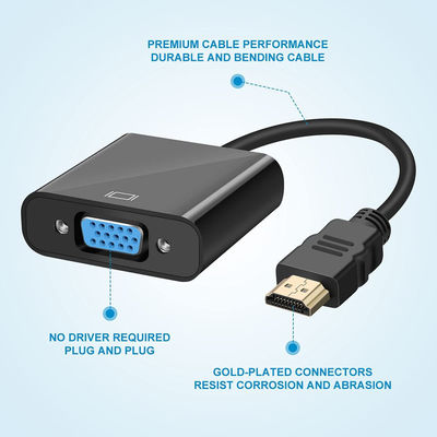 1080P HDMI к VGA преобразователь адаптер кабель для компьютера мужчина к женщине аудио видео