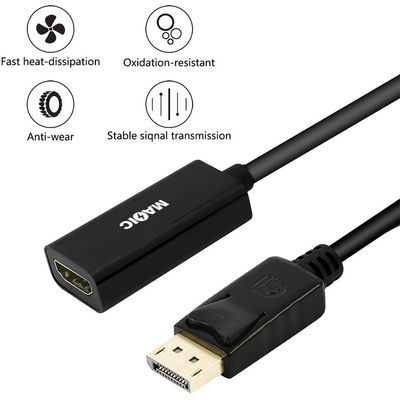 АБС Коаксиальный покрытый золотом дисплейный порт мужской DP к HDMI кабельный адаптер для проектора