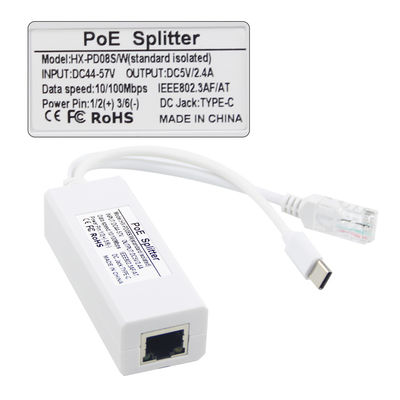 USB от 48 вольт POE Splitter до 12 В Камера 802.3af USB Type C Single Lan Port 1A 1.2A