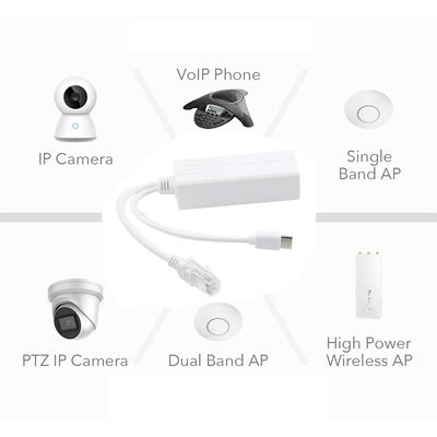 USB от 48 вольт POE Splitter до 12 В Камера 802.3af USB Type C Single Lan Port 1A 1.2A
