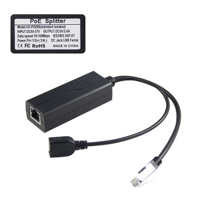 48V до 5V 2.4A PoE Splitter USB тип А женский 802.3af Power Over Ethernet Splitter