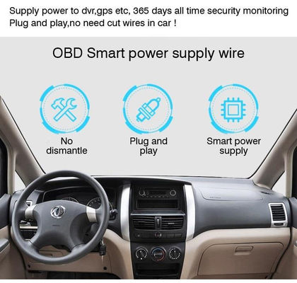 5V 12V зарядное устройство для автомобилей кабели расширения питания OBD-2 до типа C USB-C кабель для Dashcam