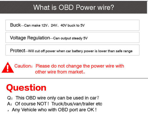 5V 12V зарядное устройство для автомобилей кабели расширения питания OBD-2 до типа C USB-C кабель для Dashcam