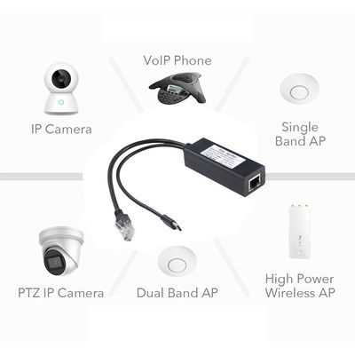 48V до 5V 2.4A MAX POE Splitter USB-C 12W Private Mold NO Ввод 100-240V переменный ток 50/60Hz