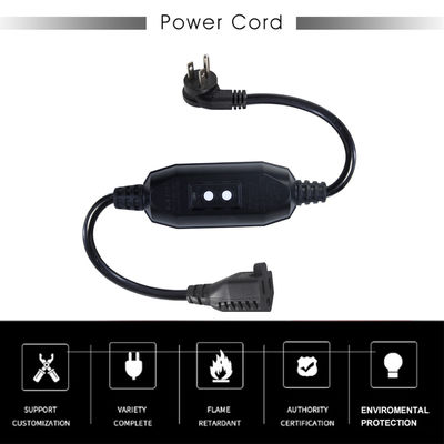 Угловое расширение Америки 3Prong NEMA 5-15P до 515R GFCI кабель питания 20A