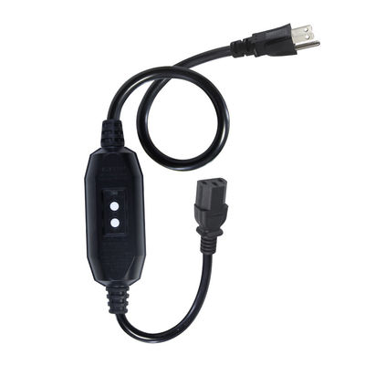 Домашний прибор IP54 Внешний кабель с GFCI NEMA 5-15P до IEC 60320 C13 Женщина длина кабеля 0,5 м