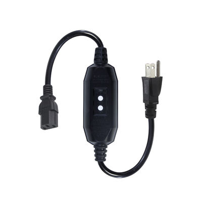 Домашний прибор IP54 Внешний кабель с GFCI NEMA 5-15P до IEC 60320 C13 Женщина длина кабеля 0,5 м