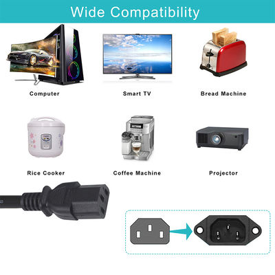 Домашний прибор IP54 Внешний кабель с GFCI NEMA 5-15P до IEC 60320 C13 Женщина длина кабеля 0,5 м