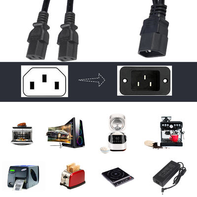 C14 Мужчина к 2XC13 Женщина Кабель питания и расширение Ac Cord Splitter