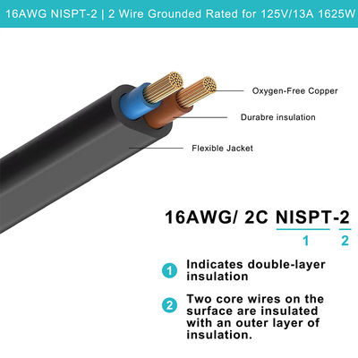 US 2-конечный мужской к женскому NEMA 1-15P к NEMA1-15R CPU PDU расширитель расширительного кабеля