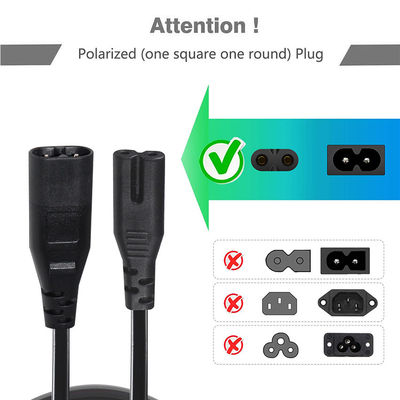 0.8M C7 до C8 Кабель питания 18AWG ПВХ пиджак ROHS сертифицированный