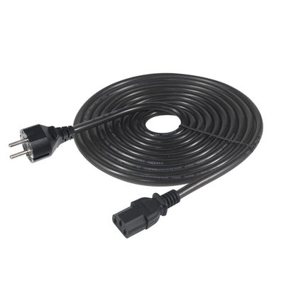3Prong VDE одобрен CEE 7/7 3pin Plug Black Power Cord с C13 Женщина