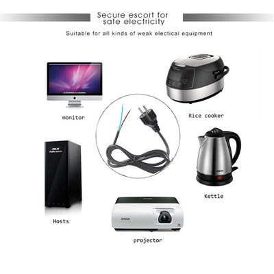 Сетевой шнур EU Schuko 250 В 16 А H05VV-F 3G0.75мм2 с зачищенными проводами