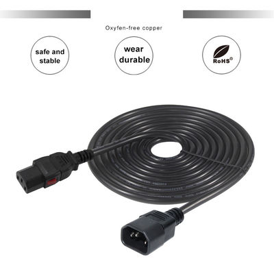 18 awg Компьютерная панель Монтаж IEC Шнур C14 Мужской разъем к C13 Женский разъем питания