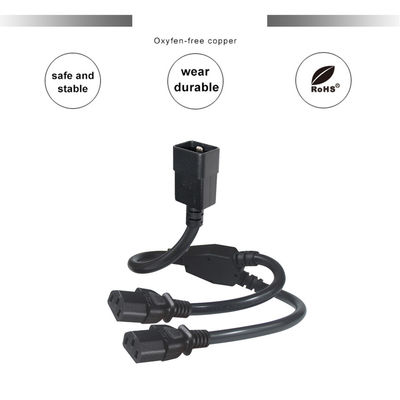 C20 к двойной C13 Power Splitter кабель 6ft 250V Черный ПВХ