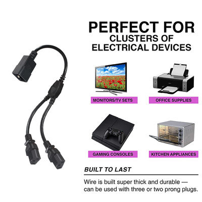 C20 к двойной C13 Power Splitter кабель 6ft 250V Черный ПВХ