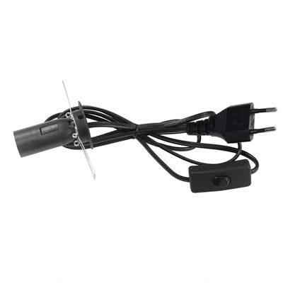 Черный E12 Электрический кабель для подключения лампы EU 2 Pin Salt Lamp Power Cord с 303 переключателем включения/выключения