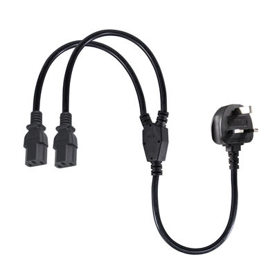 Великобритания 3Pin до 2x IEC C13 Кабель питания H05VV-F 0,75mm2