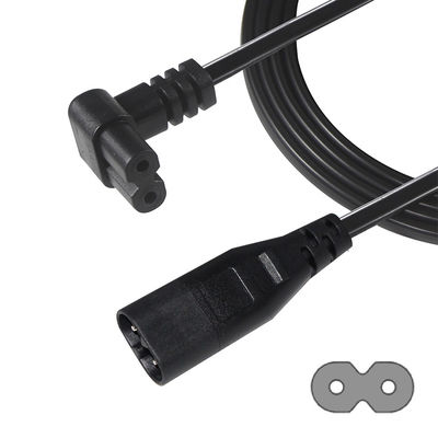 C8 Мужчина на C7 Женщина 0,8 м силовой шнур 18AWG PVC ROHS сертифицированный