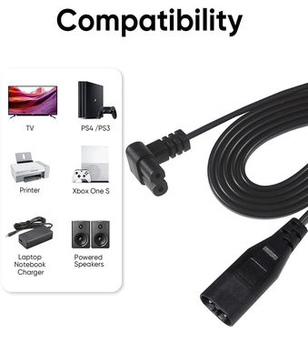 C8 Мужчина на C7 Женщина 0,8 м силовой шнур 18AWG PVC ROHS сертифицированный