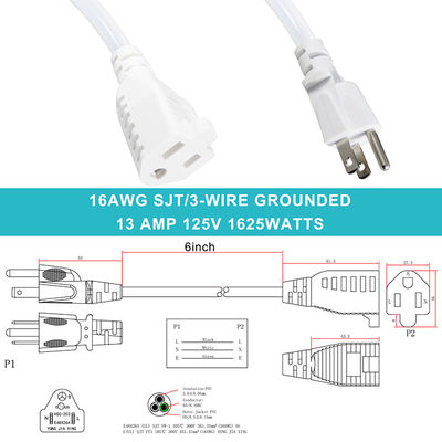 Sjt Ac Cord Heavy Duty Computer Television Power Plug NEMA 5-15p Расширительный кабель