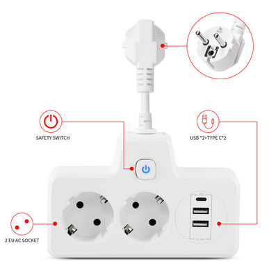 QC3.0 Schuko CEE 7/7 EU Преобразователь зарядного устройства 2A+1C Quick 2500W