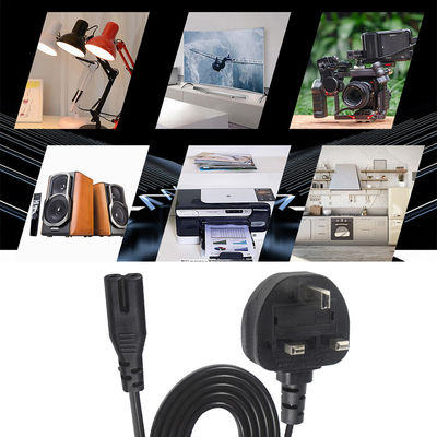 Великобритания Вставка в IEC C7 Power Cord 0,75 мм2 Черный ПВХ 1,8 М