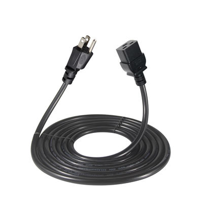 3 штифта Sjt с кабелем Sjtw Iec 320 C19 до Nema 5-15p 3 штифта Lock Ac расширение 5ft 6ft