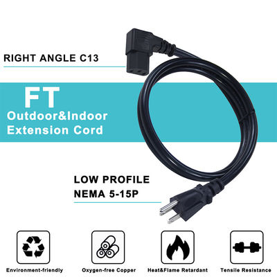 US Ac 14 Awg Heavy Duty Black Nema 515P к IEC320 C13 3 футовый бытовой прибор