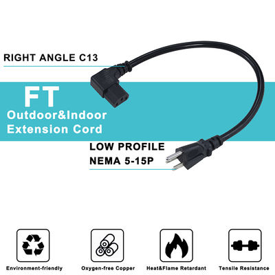 US Ac 14 Awg Heavy Duty Black Nema 515P к IEC320 C13 3 футовый бытовой прибор