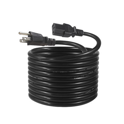 16AWG IEC320 3Pin до C13 NEMA USA Универсальный кабель переменного тока в черно-белом цвете