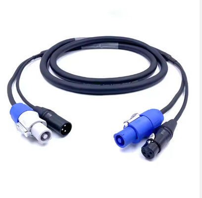 3-прицепный XLR к Powercon True1 гибридный кабель 12A 250V