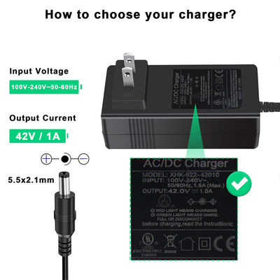 100-240V AC к DC 12V/24V быстрозаряжающий адаптер для скутеров с защитой от перегрузки для электрических скутеров / электровелосипедов / мобильных устройств