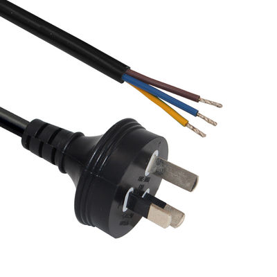 AU 2P / 3P до отрезанного 2C / 3C силового кабеля 1.2M Черный H05VV-F