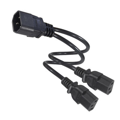 16AWG Heavy Duty C14 to 2xC13 Power Cord for Server/Industrial Equipment 300V 10A ROHS Certified 3 Prong Plug (Страничный провод для серверов/промышленного оборудования)