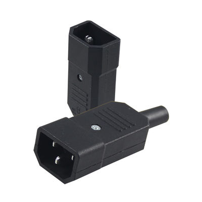 IEC 60320 C14 Коннектор питания 10A 250V V0 Огнеупорный