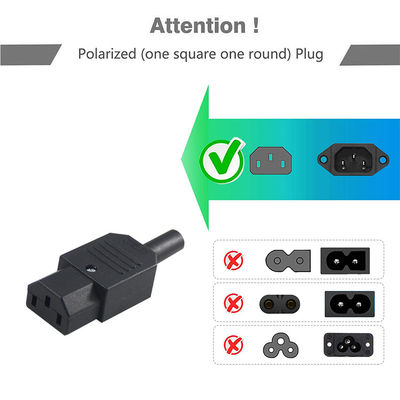 Премиум тяжелая работа 18AWG 3 конца IEC 60320 C13 Кабель питания для монитора сервера компьютера, 250V 10A 3M с сертифицированным CE RoHS гибким ПВХ