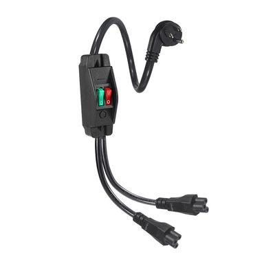 Премиум тяжелое рабочее правое угловое NEMA 5-15P к двойной IEC C5 Power Splitter с переключателем для домашней офисной электроники 125V 10A