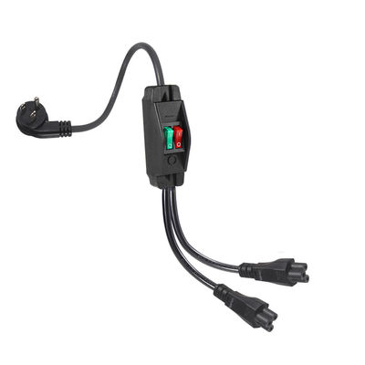Премиум тяжелое рабочее правое угловое NEMA 5-15P к двойной IEC C5 Power Splitter с переключателем для домашней офисной электроники 125V 10A