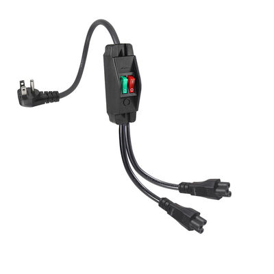 Премиум тяжелое рабочее правое угловое NEMA 5-15P к двойной IEC C5 Power Splitter с переключателем для домашней офисной электроники 125V 10A