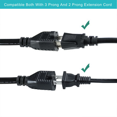 14 AWG SPT-3 Плоский проволочный электропровод NEMA 5-15P до 5-15R Прямая кнопка 15A 125V Гибкий кабель для промышленного / домашнего использования