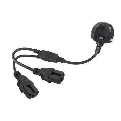 UK Plug Dual C15 Power Cord Industrial Grade 16A 250V 1.5M для использования в серверных стойках / центрах обработки данных