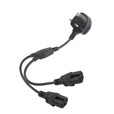UK Plug Dual C15 Power Cord Industrial Grade 16A 250V 1.5M для использования в серверных стойках / центрах обработки данных
