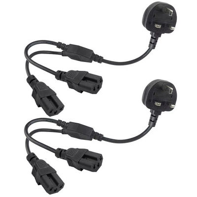 UK Plug Dual C15 Power Cord Industrial Grade 16A 250V 1.5M для использования в серверных стойках / центрах обработки данных