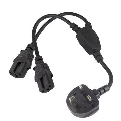 UK Plug Dual C15 Power Cord Industrial Grade 16A 250V 1.5M для использования в серверных стойках / центрах обработки данных