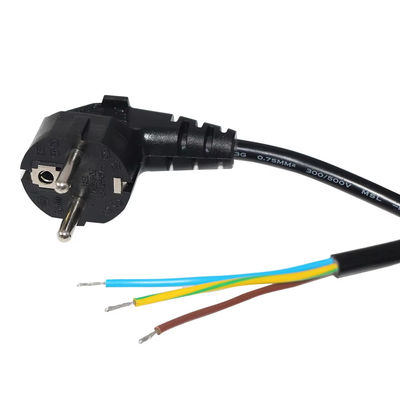 Европейский штепсель Schuko Open End Power Cord 10A 250V Голая медная проволока для промышленного/домашнего использования Соответствует требованиям CE RoHS