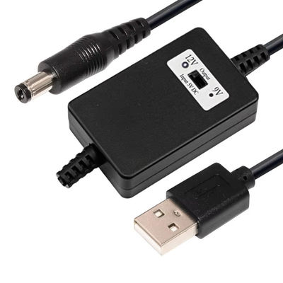 USB A Male to DC5.5*2.1mm Кабель 5V до 9V/12V для устройств питания с защитой от перегрузки