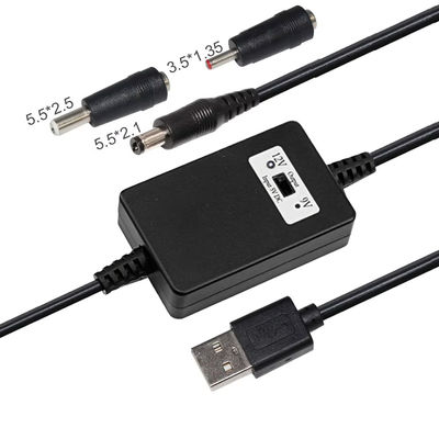 USB A Male to DC5.5*2.1mm Кабель 5V до 9V/12V для устройств питания с защитой от перегрузки