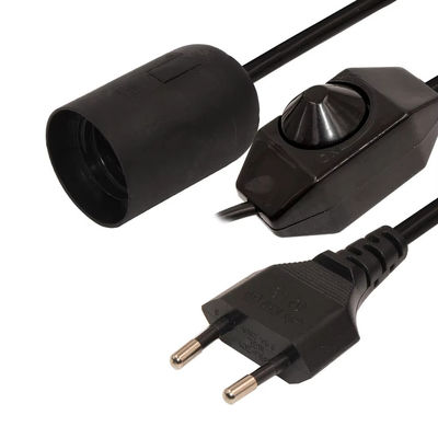 Регулируемый, сжимаемый кабель EU Plug E27 для лампочки с потолочным светильником для освещения помещений 220-240 В